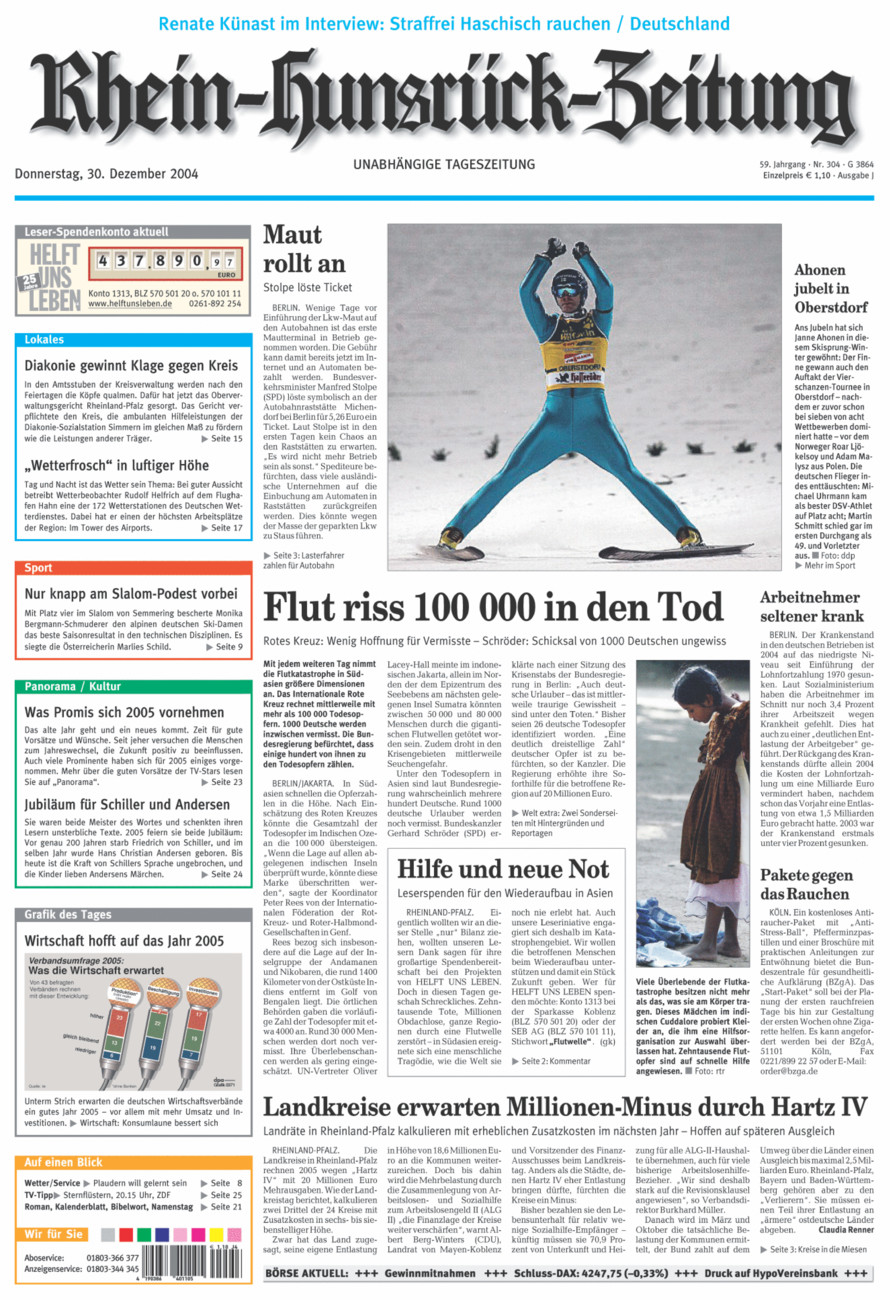 Rhein-Hunsrück-Zeitung vom Donnerstag, 30.12.2004