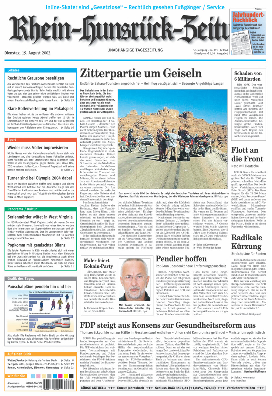 Rhein-Hunsrück-Zeitung vom Dienstag, 19.08.2003