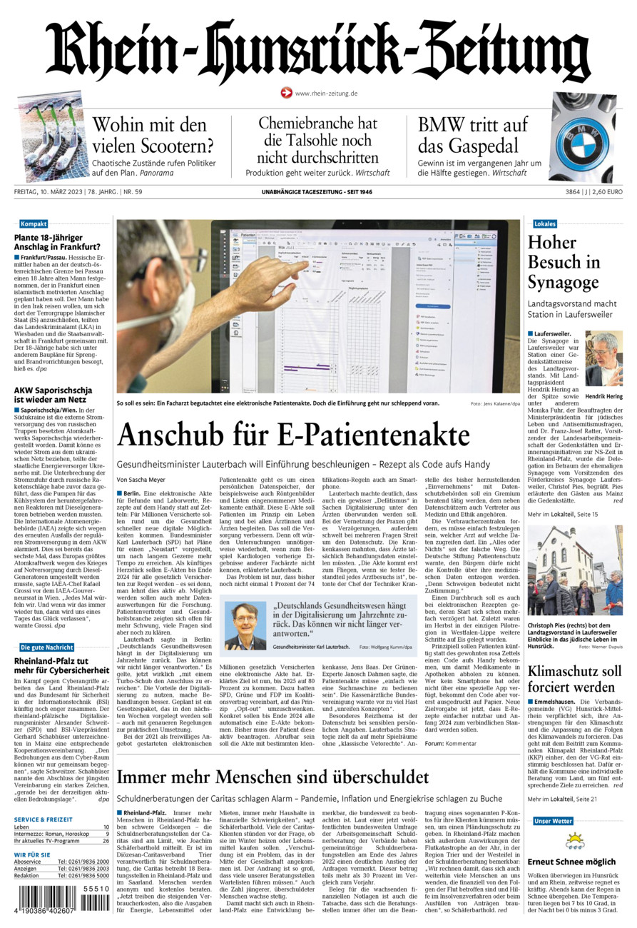 Rhein-Hunsrück-Zeitung vom Freitag, 10.03.2023