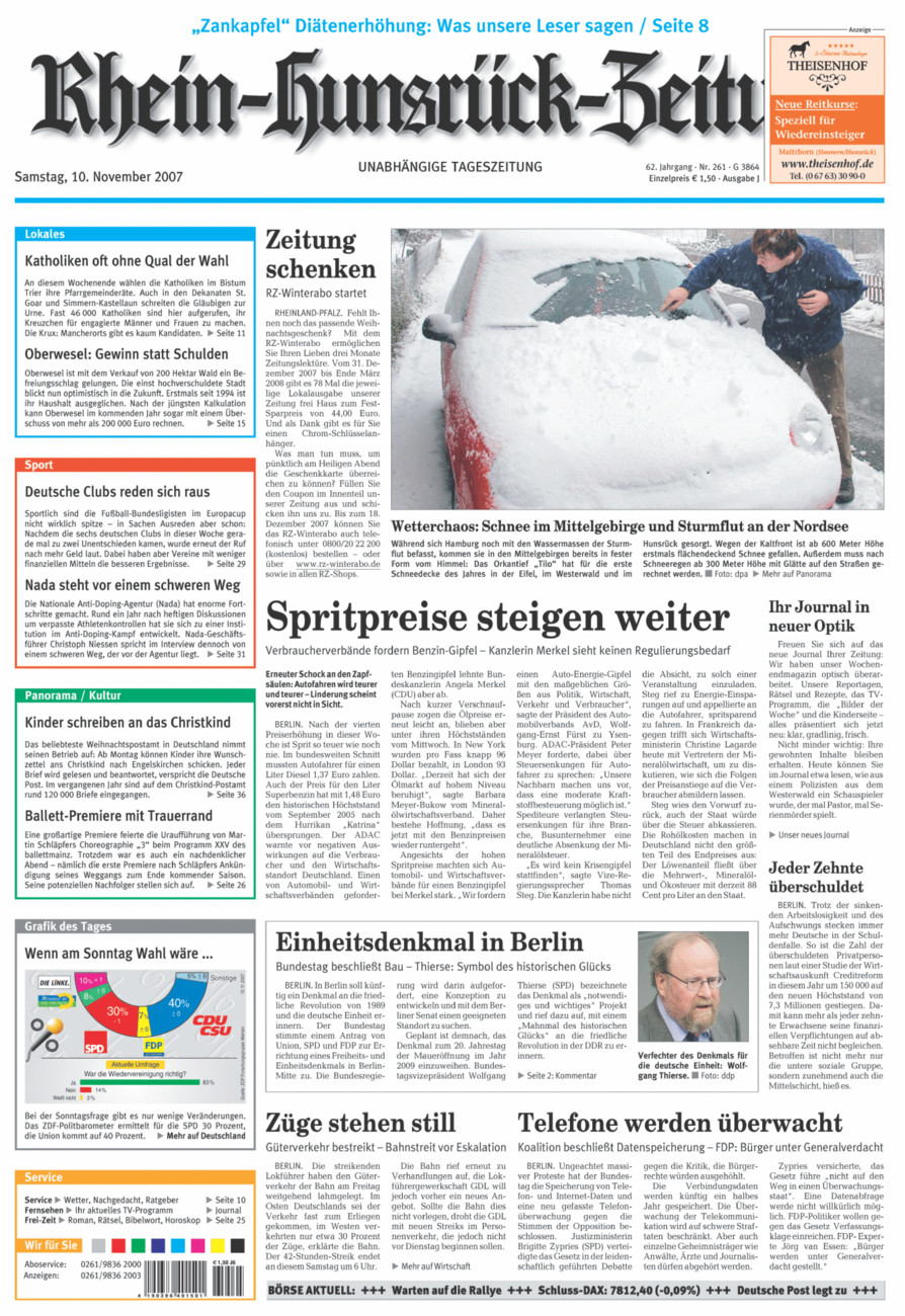 Rhein-Hunsrück-Zeitung vom Samstag, 10.11.2007