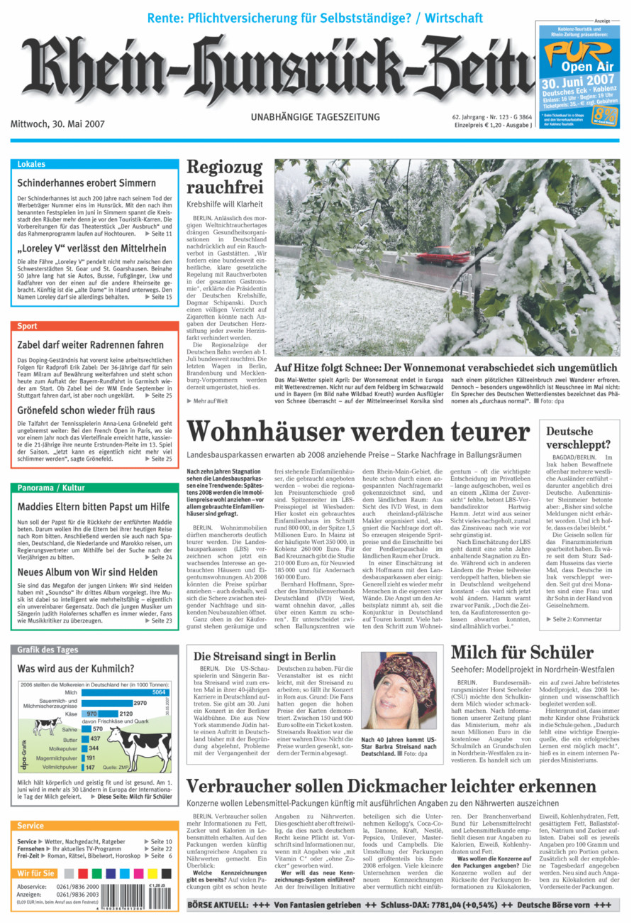 Rhein-Hunsrück-Zeitung vom Mittwoch, 30.05.2007