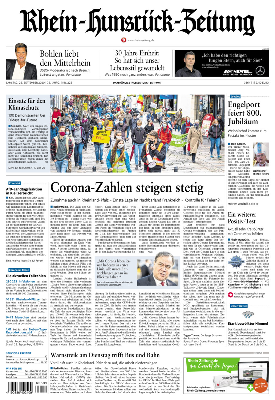 Rhein-Hunsrück-Zeitung vom Samstag, 26.09.2020