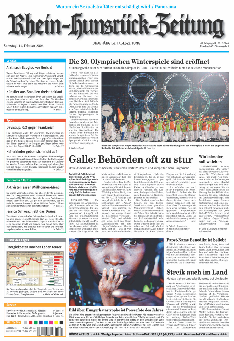 Rhein-Hunsrück-Zeitung vom Samstag, 11.02.2006