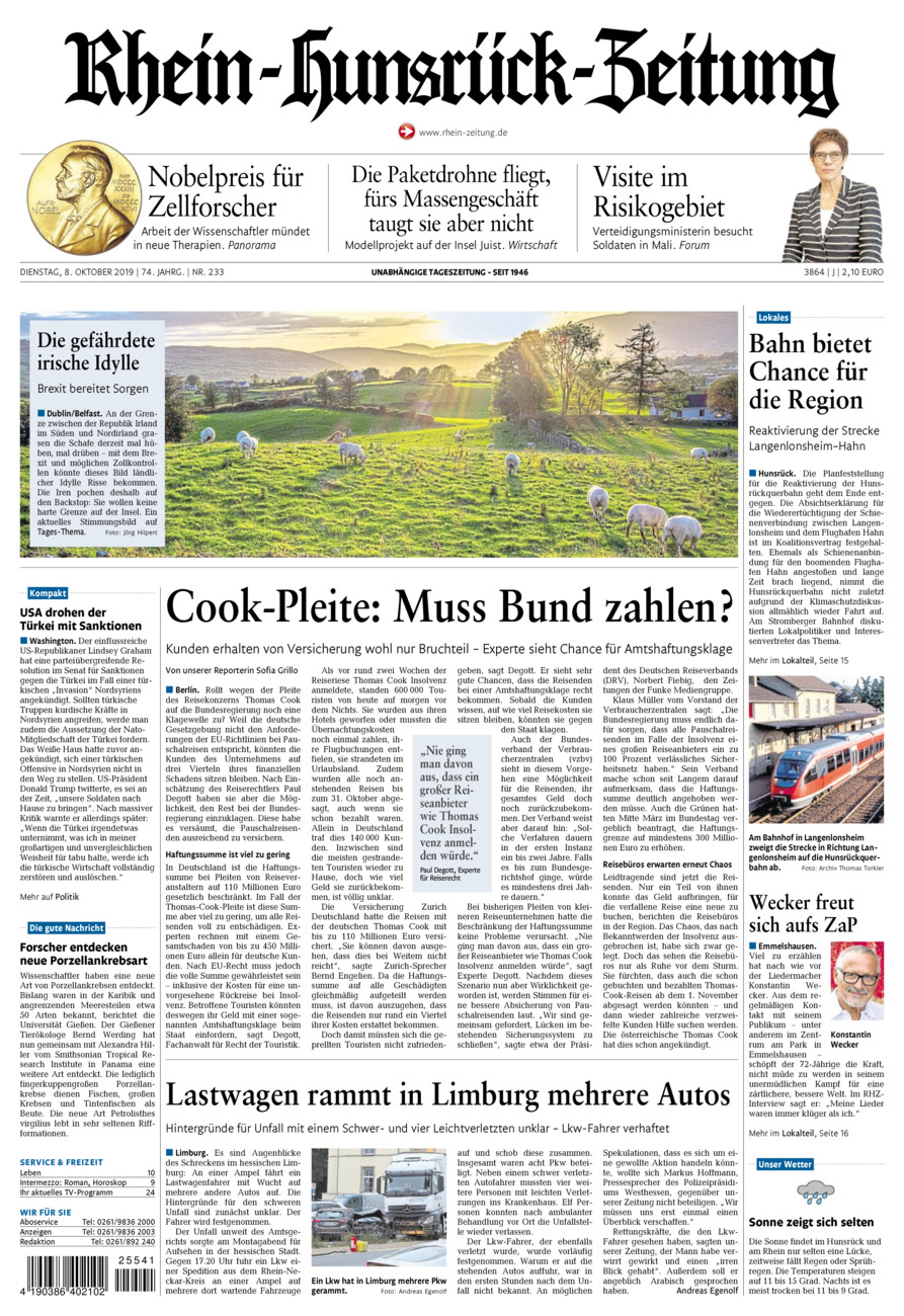 Rhein-Hunsrück-Zeitung vom Dienstag, 08.10.2019