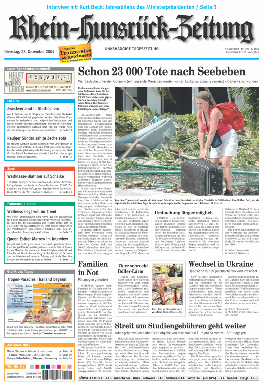 Rhein-Hunsrück-Zeitung vom Dienstag, 28.12.2004