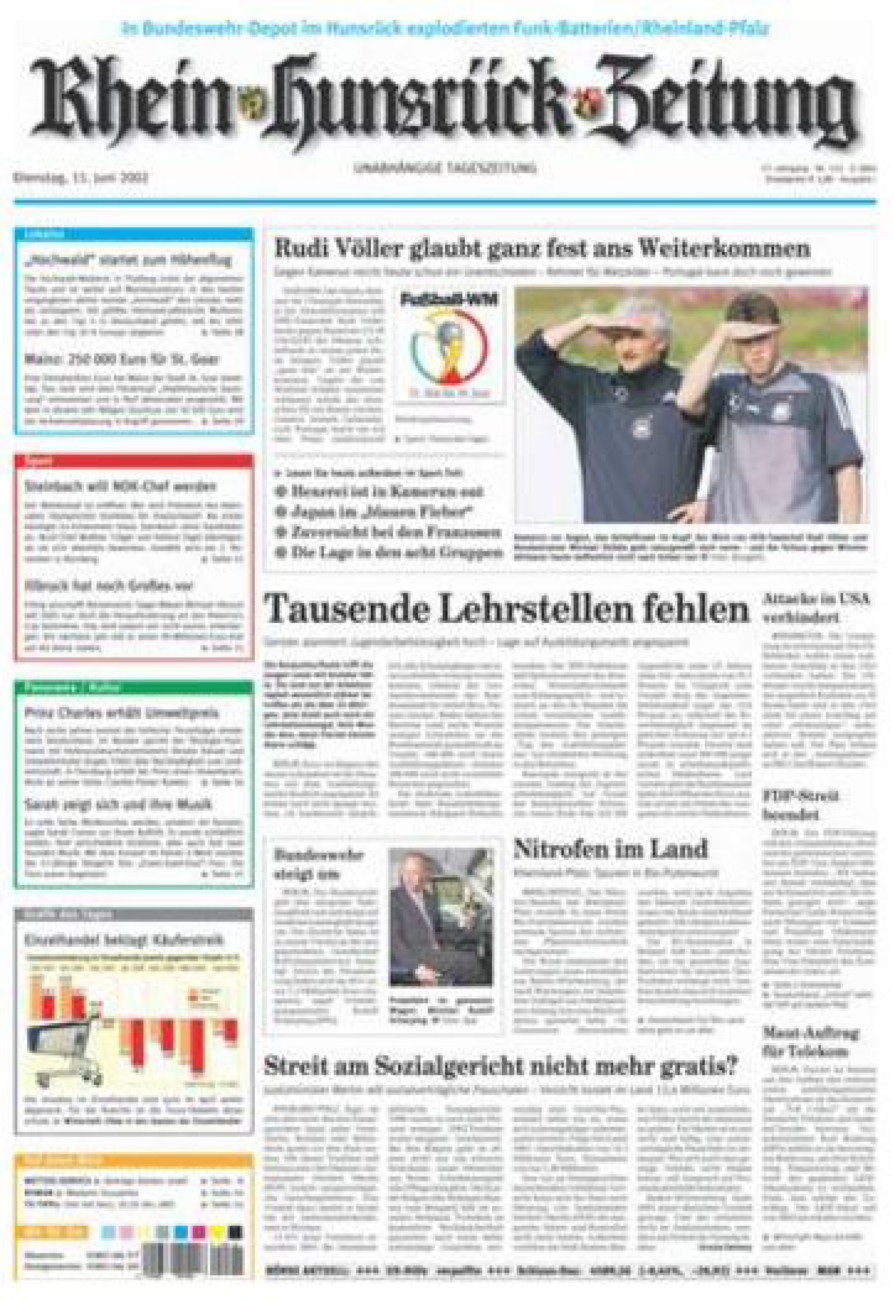 Rhein-Hunsrück-Zeitung vom Dienstag, 11.06.2002