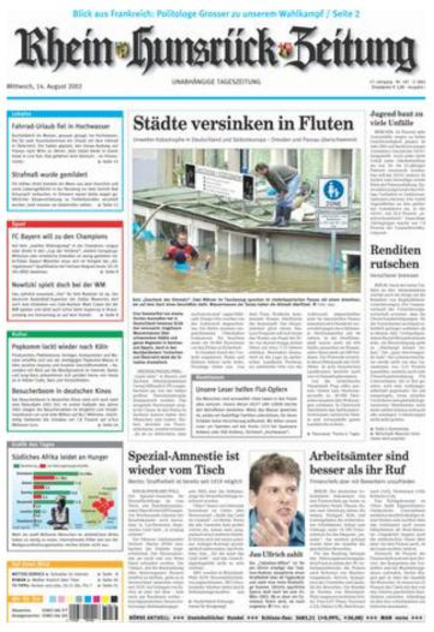 Rhein-Hunsrück-Zeitung vom Mittwoch, 14.08.2002