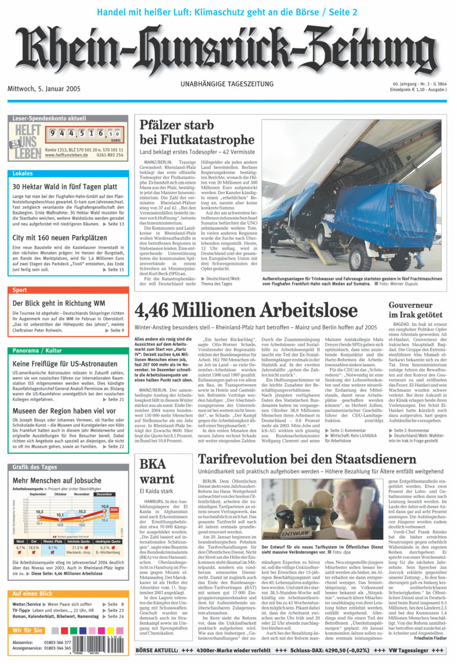 Rhein-Hunsrück-Zeitung vom Mittwoch, 05.01.2005
