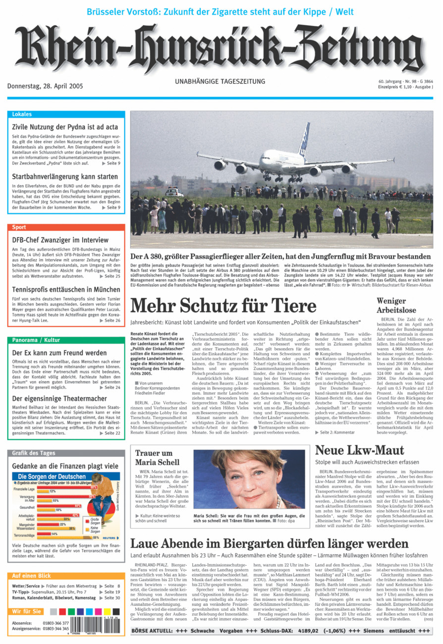 Rhein-Hunsrück-Zeitung vom Donnerstag, 28.04.2005