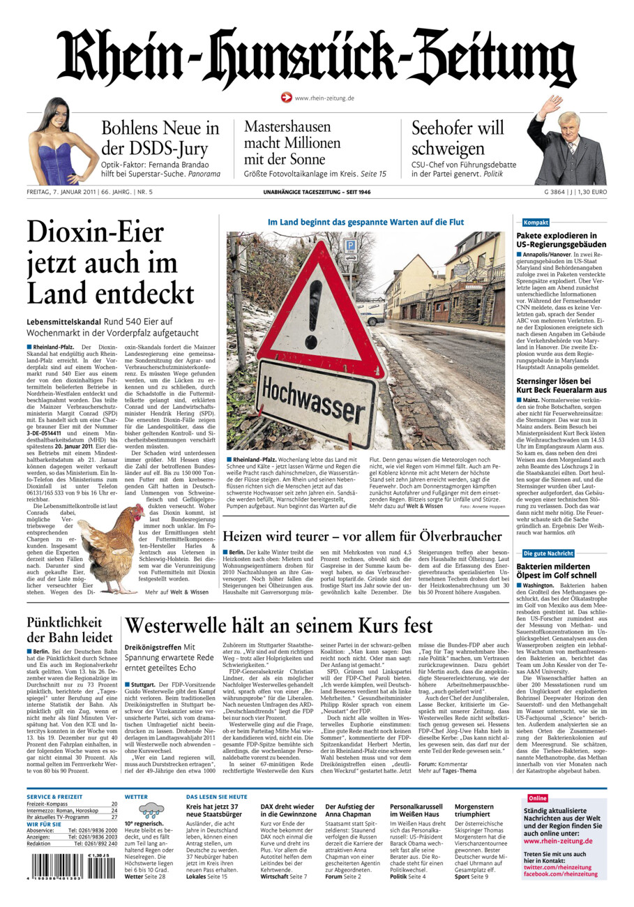 Rhein-Hunsrück-Zeitung vom Freitag, 07.01.2011