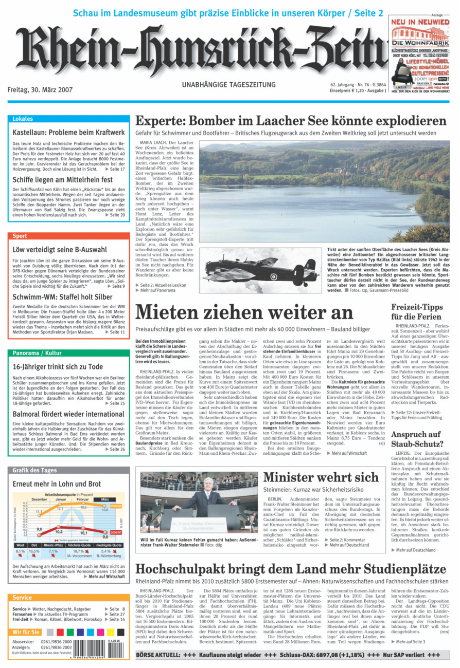 Rhein-Hunsrück-Zeitung vom Freitag, 30.03.2007