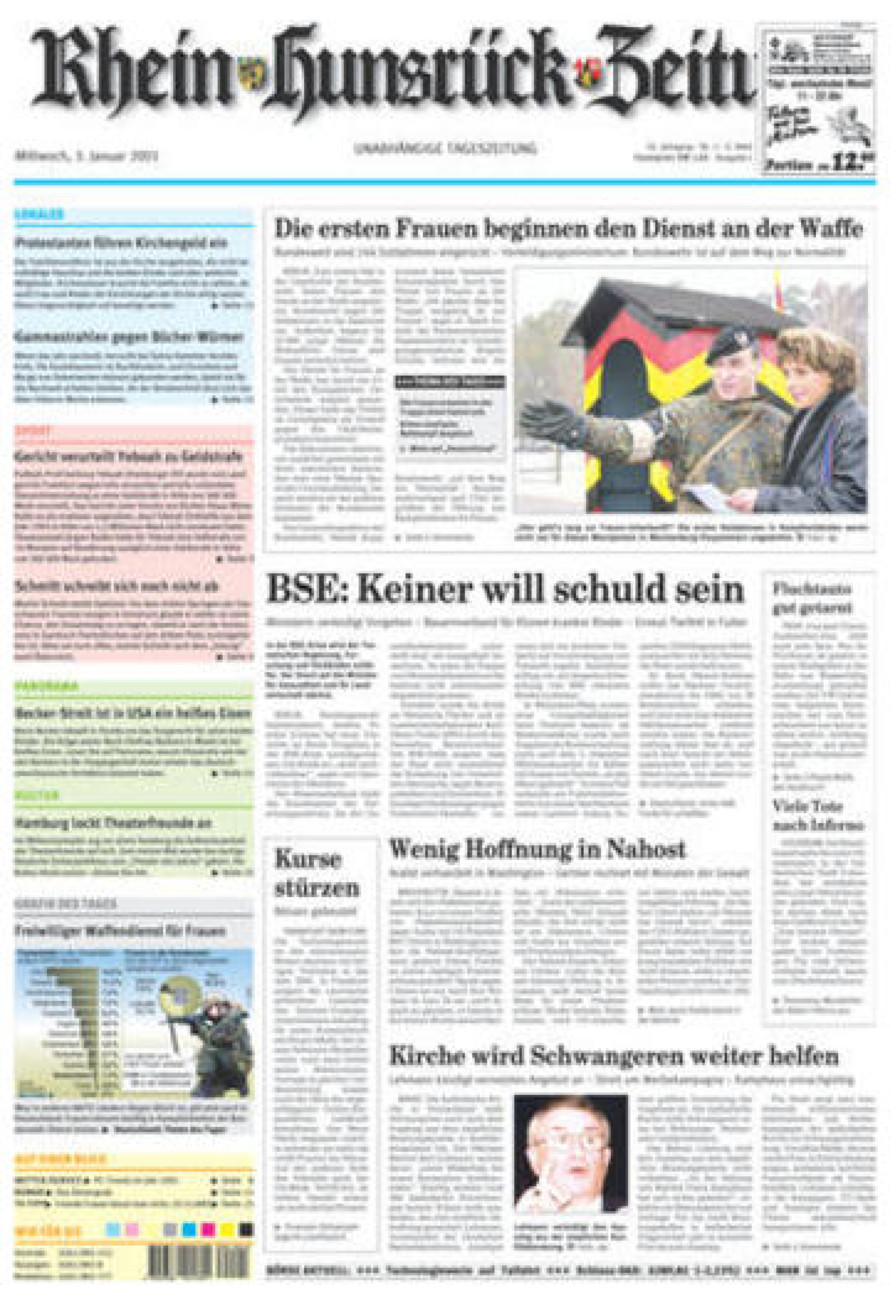 Rhein-Hunsrück-Zeitung vom Mittwoch, 03.01.2001