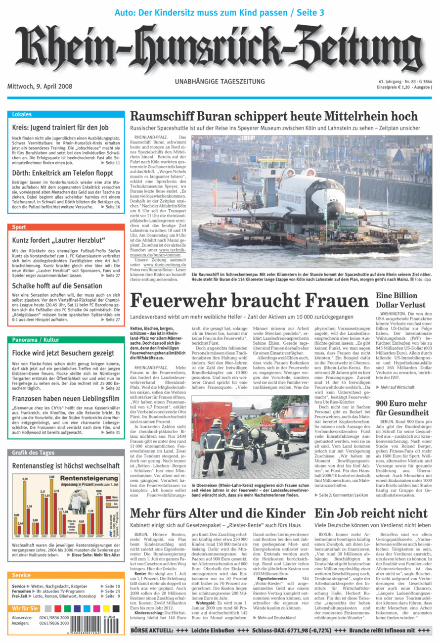 Rhein-Hunsrück-Zeitung vom Mittwoch, 09.04.2008