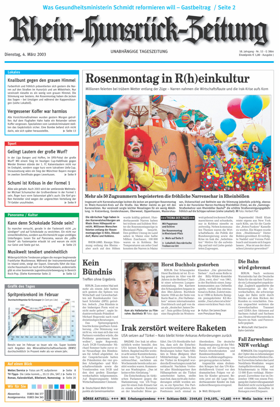 Rhein-Hunsrück-Zeitung vom Dienstag, 04.03.2003