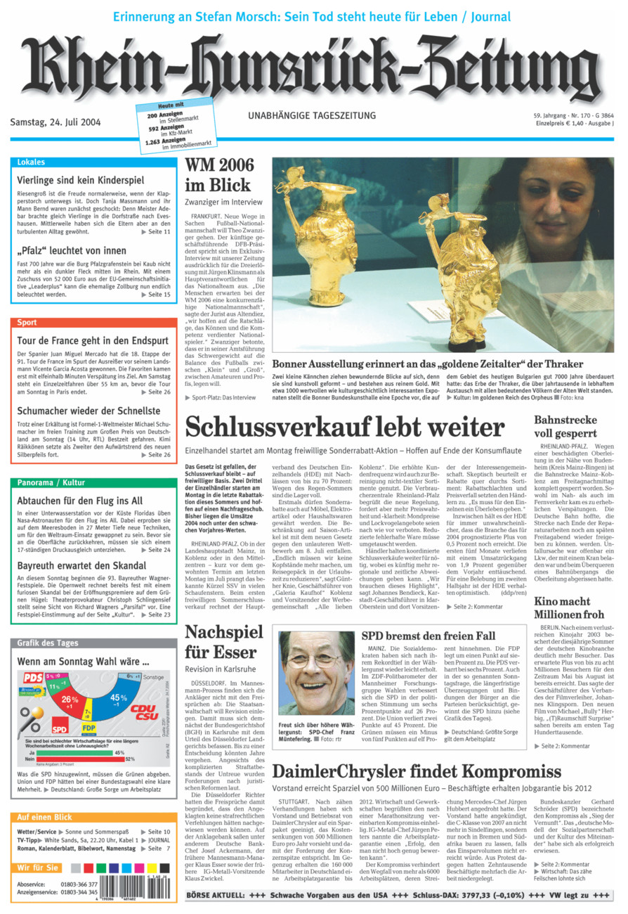 Rhein-Hunsrück-Zeitung vom Samstag, 24.07.2004
