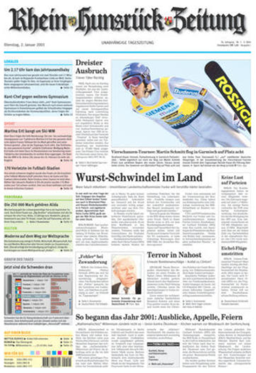 Rhein-Hunsrück-Zeitung vom Dienstag, 02.01.2001