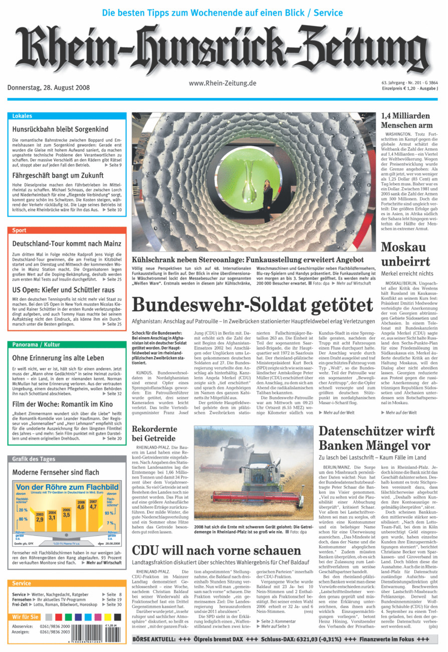 Rhein-Hunsrück-Zeitung vom Donnerstag, 28.08.2008
