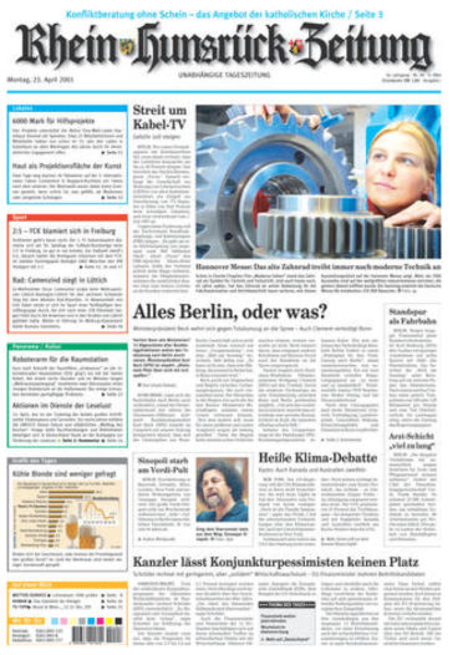 Rhein-Hunsrück-Zeitung vom Montag, 23.04.2001