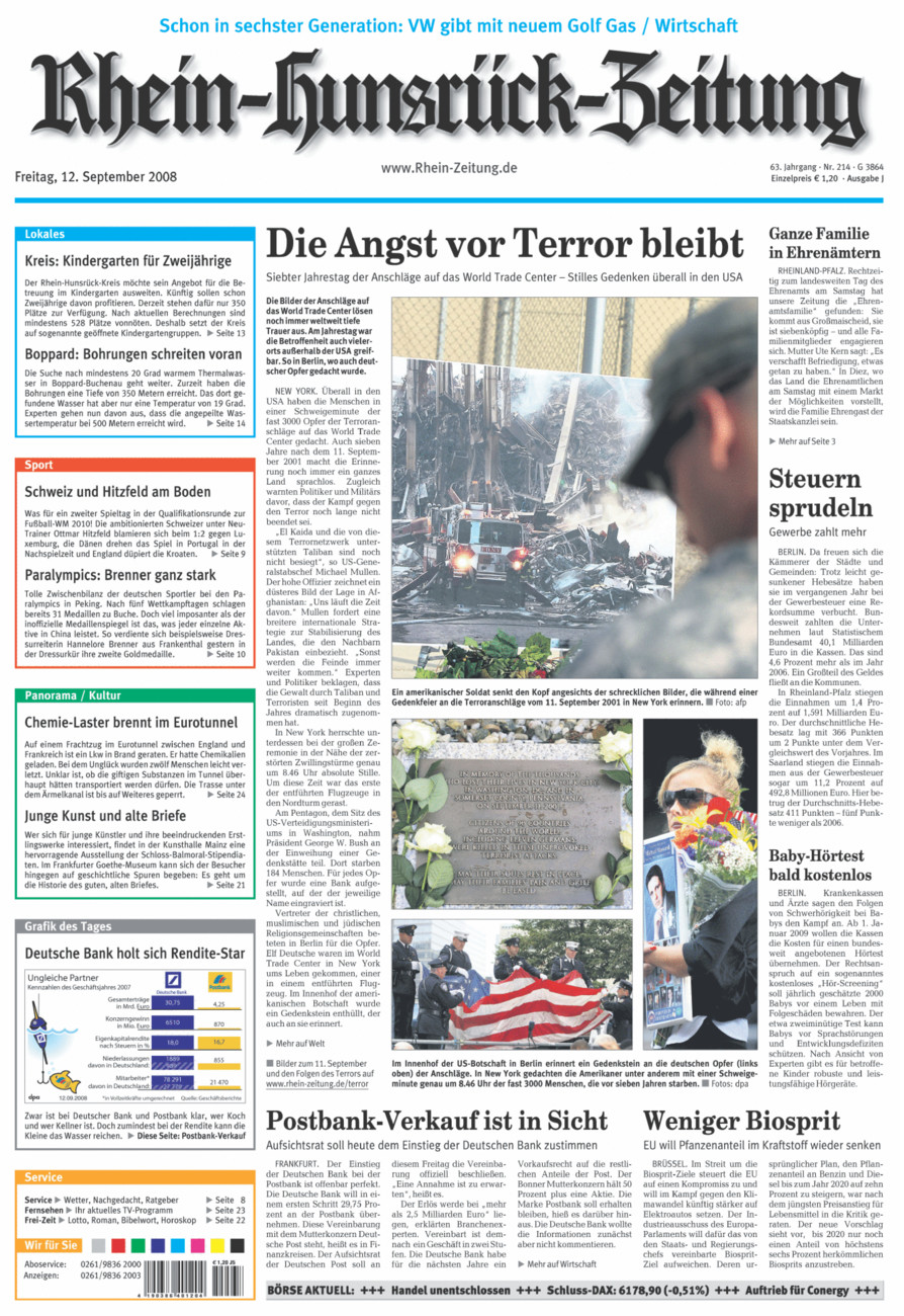 Rhein-Hunsrück-Zeitung vom Freitag, 12.09.2008