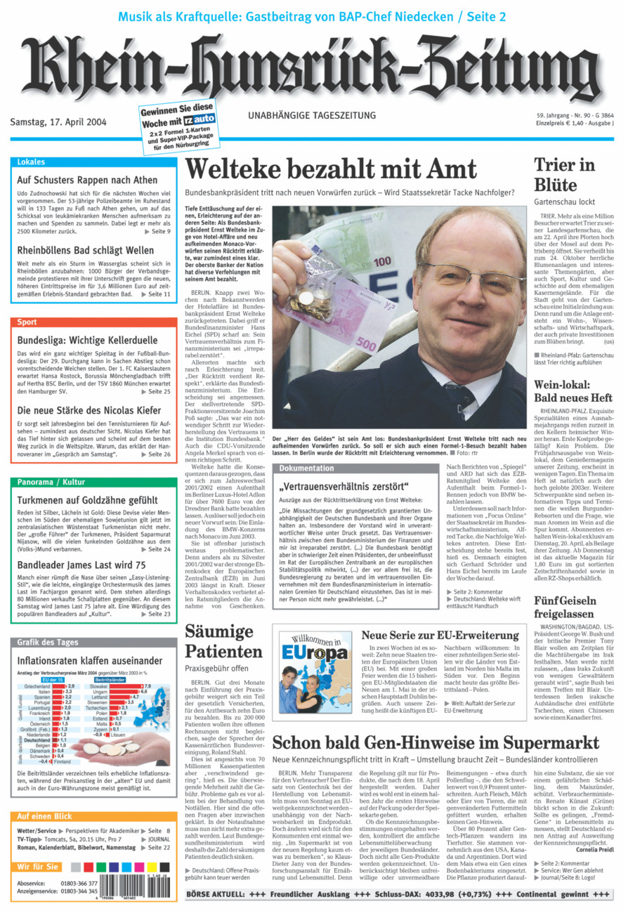 Rhein-Hunsrück-Zeitung vom Samstag, 17.04.2004
