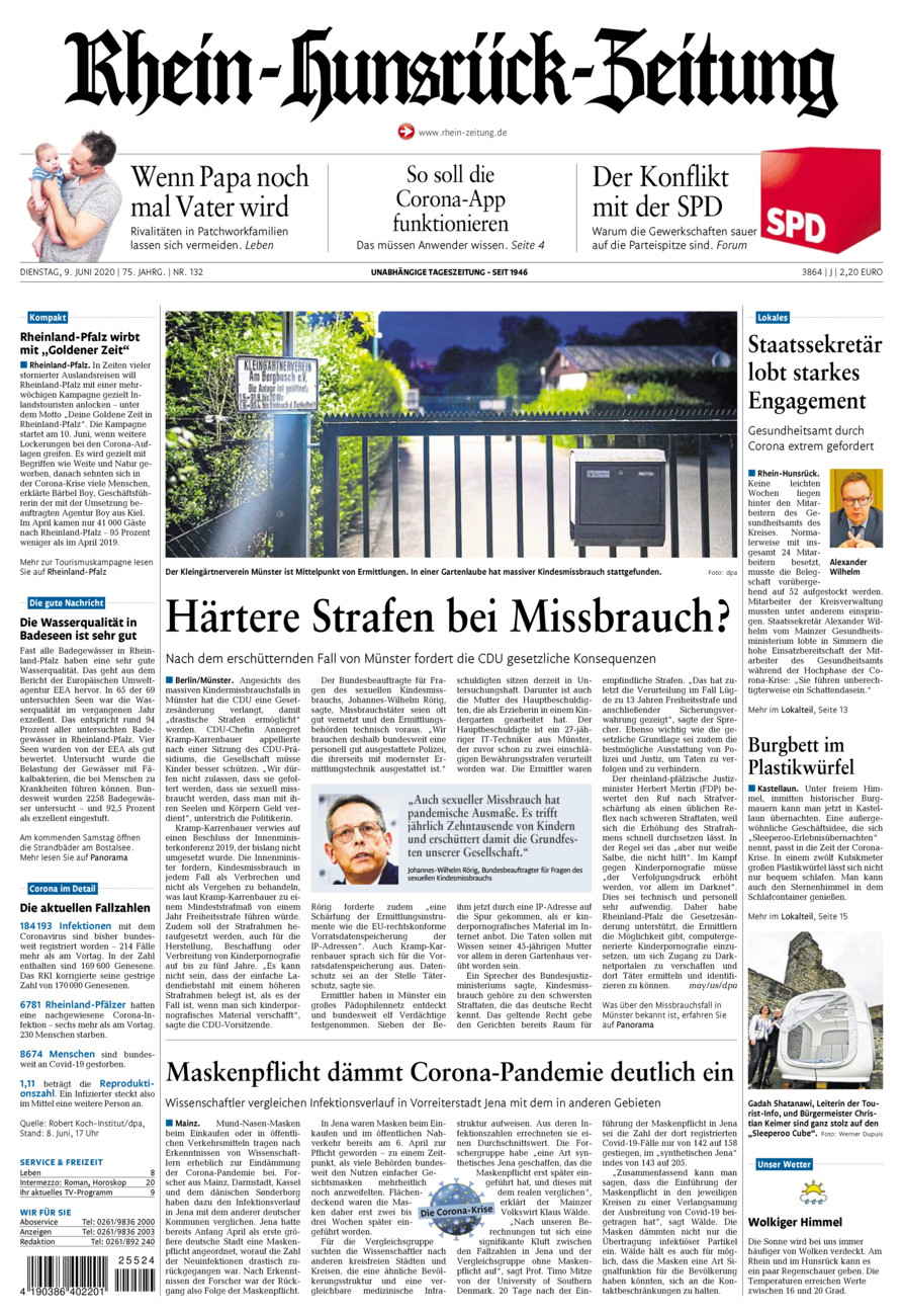 Rhein-Hunsrück-Zeitung vom Dienstag, 09.06.2020