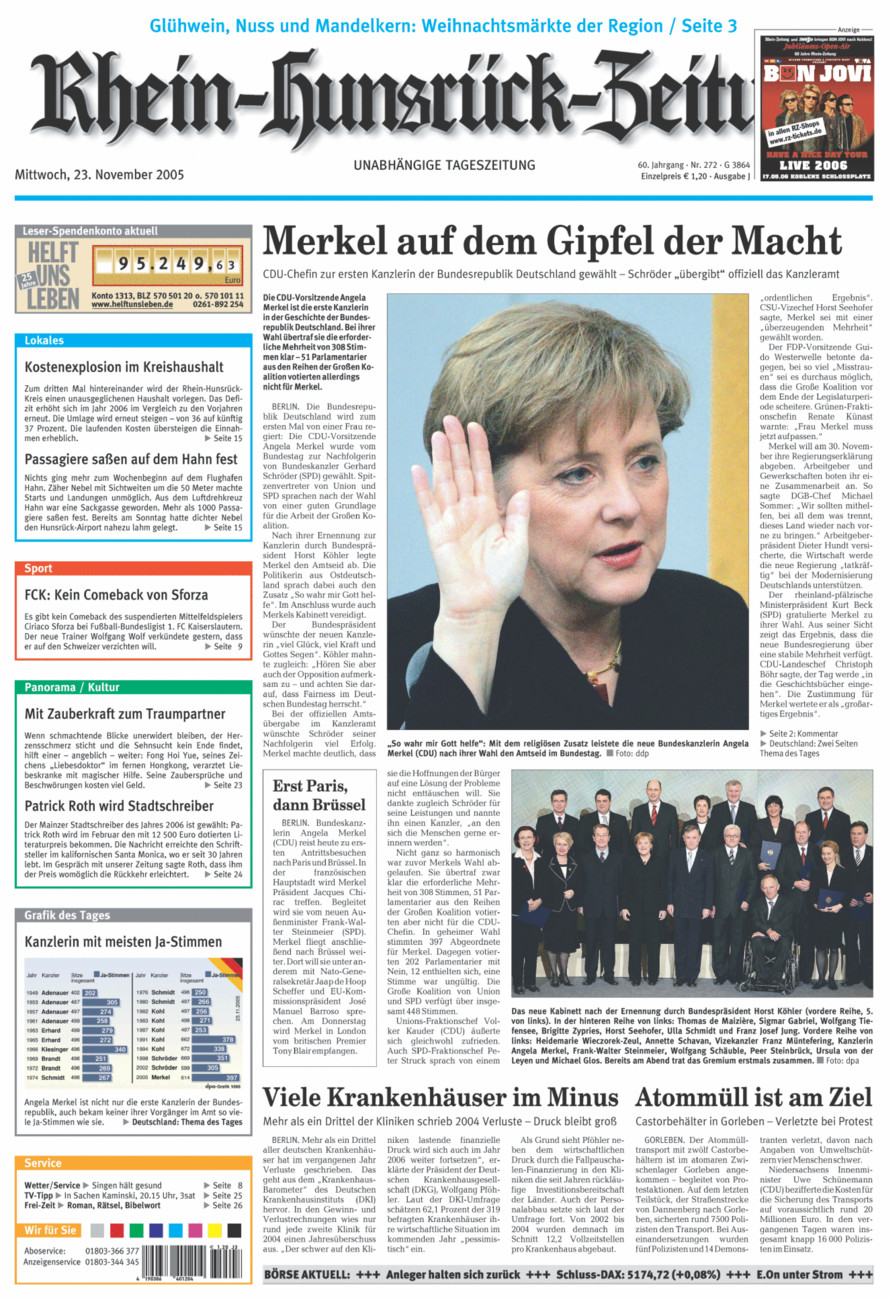 Rhein-Hunsrück-Zeitung vom Mittwoch, 23.11.2005