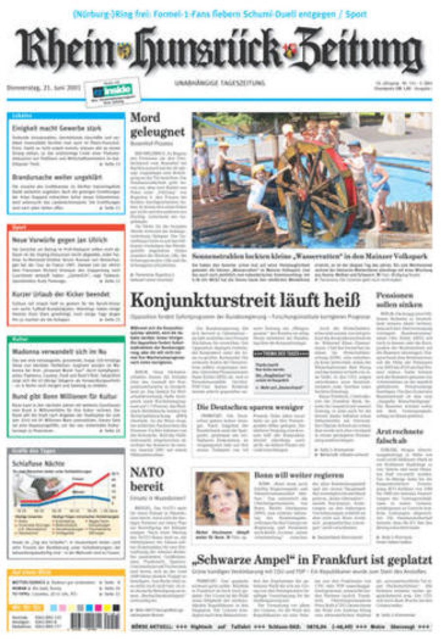 Rhein-Hunsrück-Zeitung vom Donnerstag, 21.06.2001