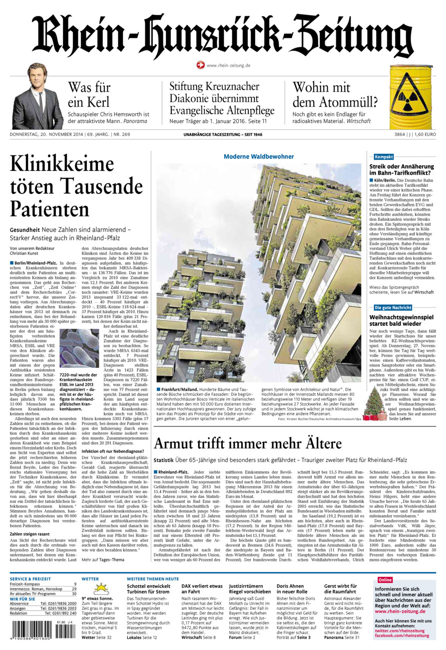 Rhein-Hunsrück-Zeitung vom Donnerstag, 20.11.2014