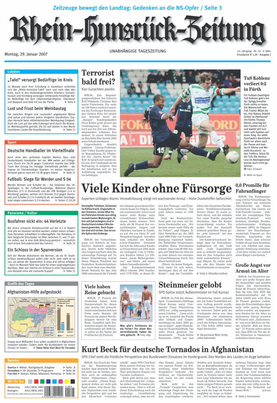 Rhein-Hunsrück-Zeitung vom Montag, 29.01.2007