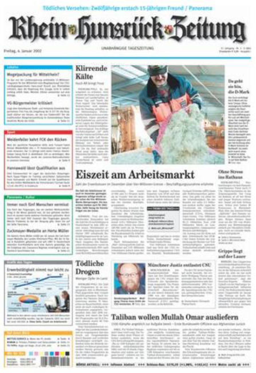 Rhein-Hunsrück-Zeitung vom Freitag, 04.01.2002