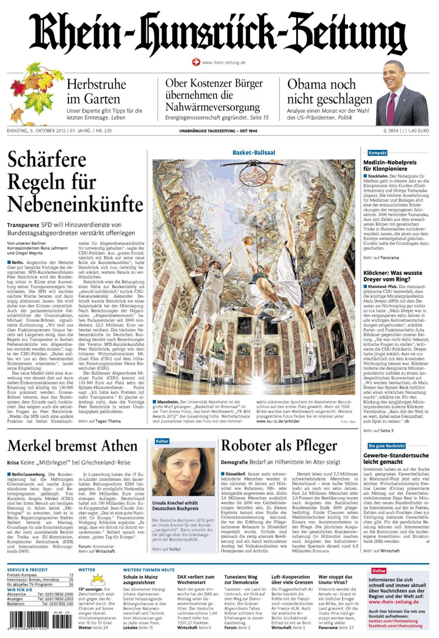 Rhein-Hunsrück-Zeitung vom Dienstag, 09.10.2012