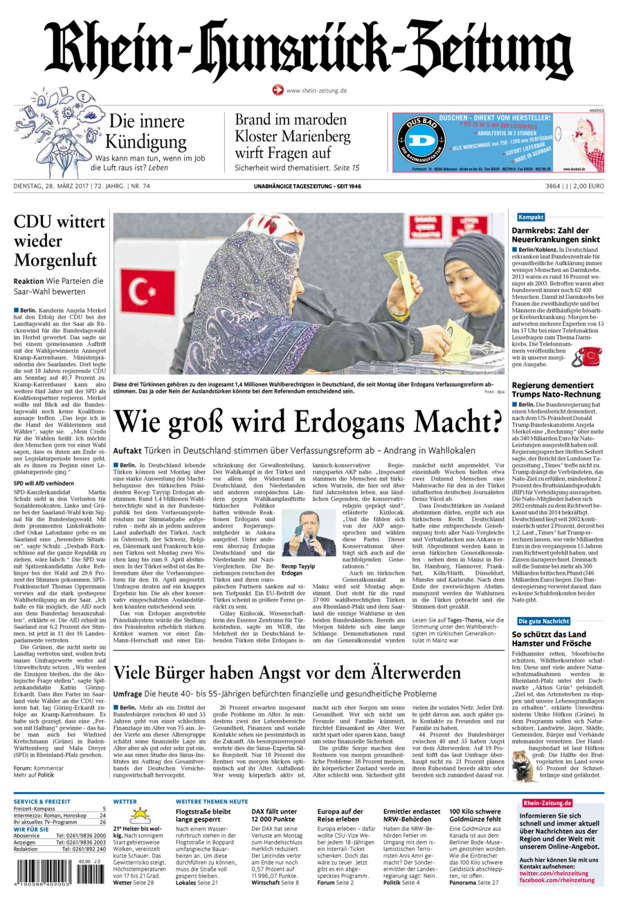 Rhein-Hunsrück-Zeitung vom Dienstag, 28.03.2017