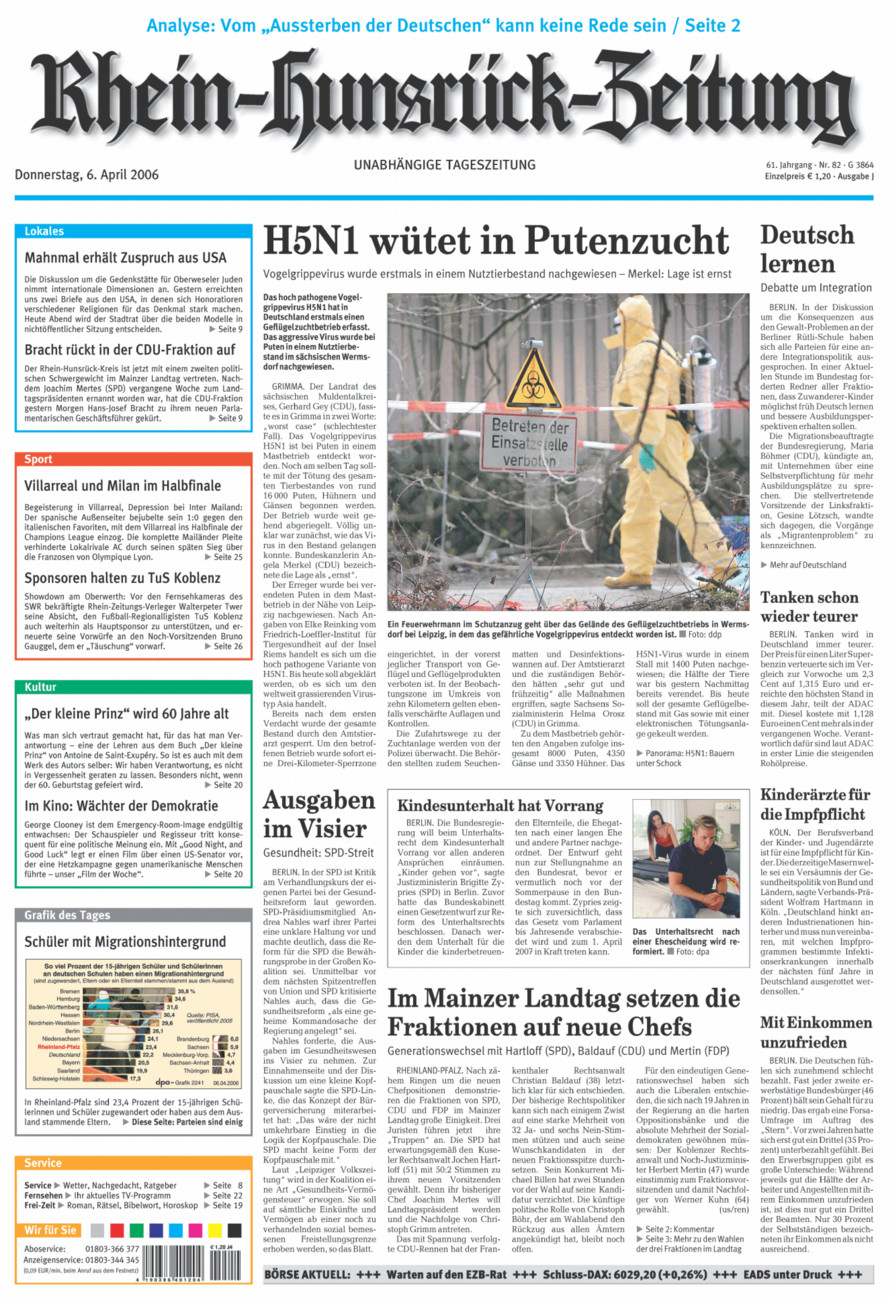 Rhein-Hunsrück-Zeitung vom Donnerstag, 06.04.2006