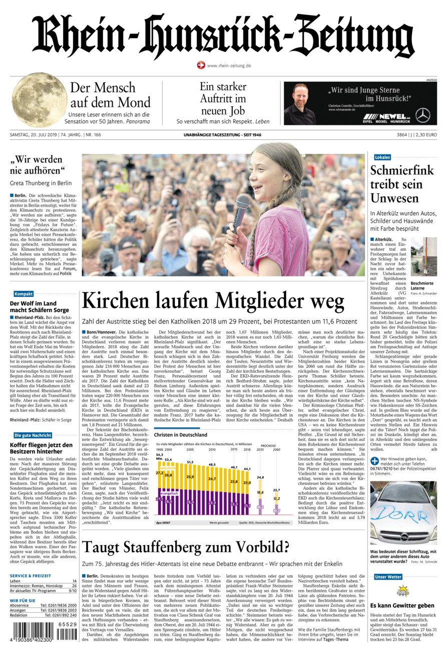 Rhein-Hunsrück-Zeitung vom Samstag, 20.07.2019
