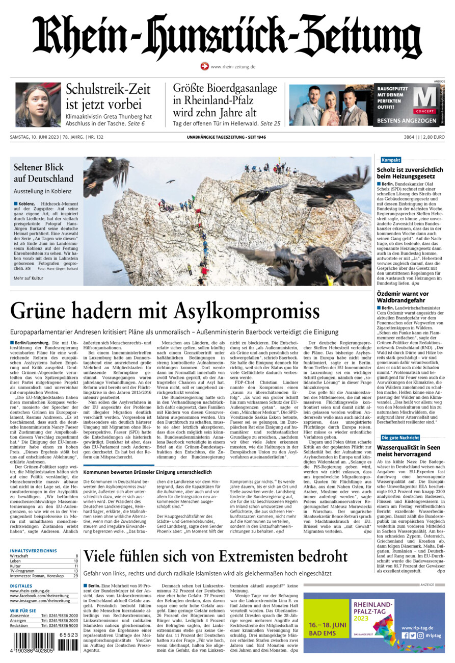 Rhein-Hunsrück-Zeitung vom Samstag, 10.06.2023