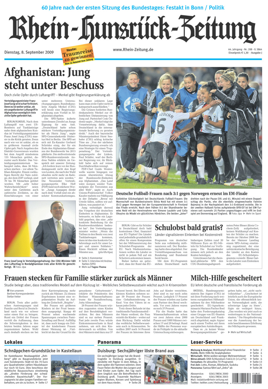 Rhein-Hunsrück-Zeitung vom Dienstag, 08.09.2009