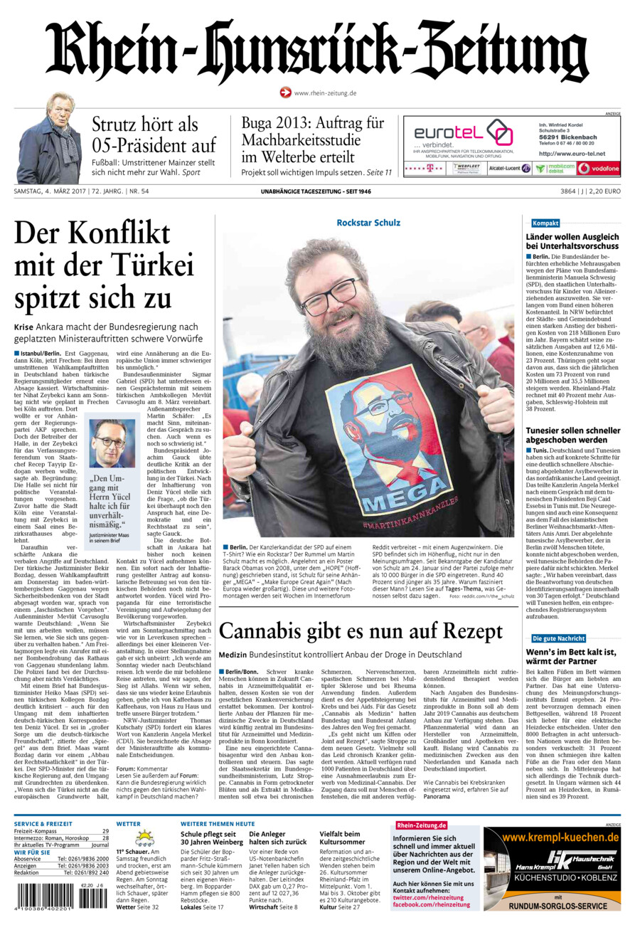 Rhein-Hunsrück-Zeitung vom Samstag, 04.03.2017