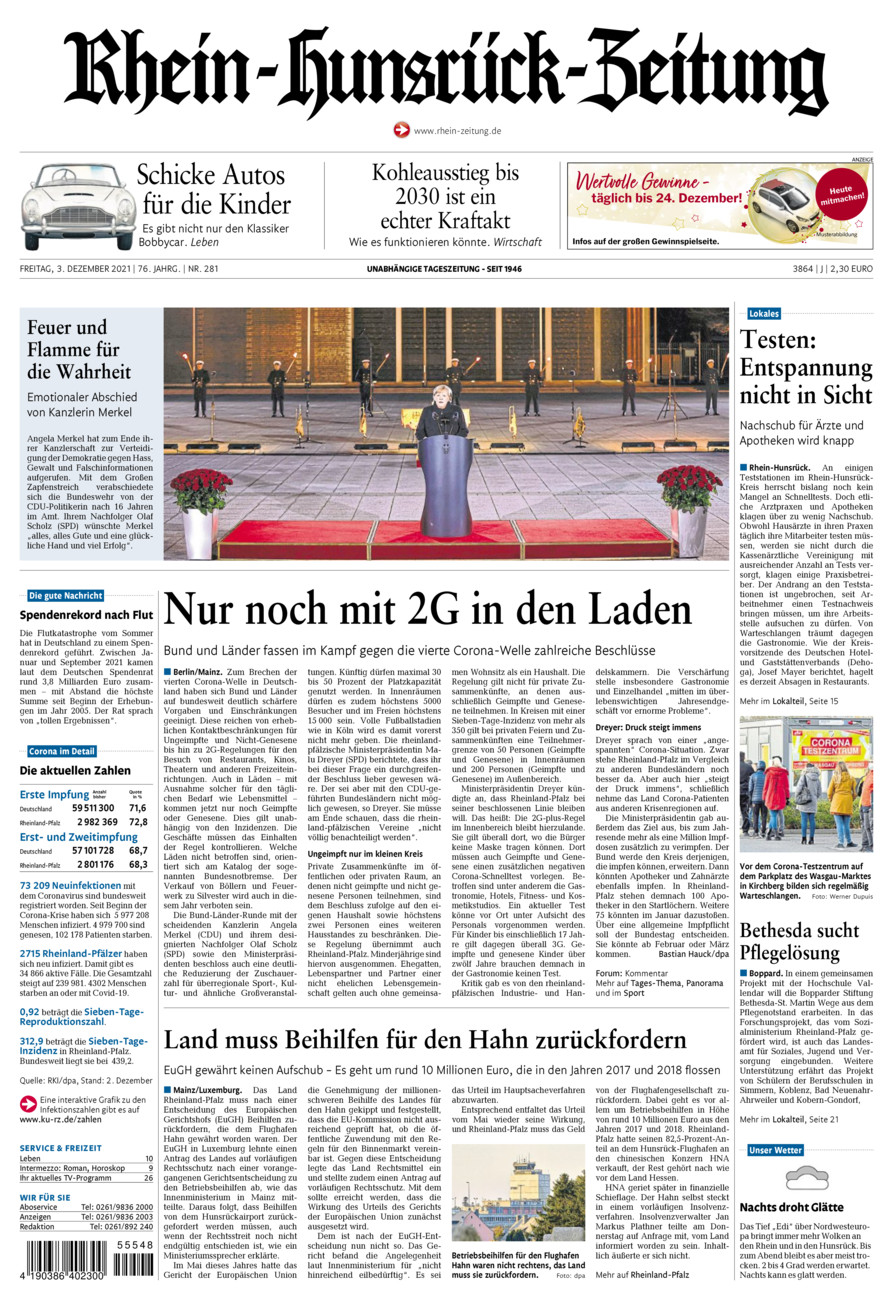Rhein-Hunsrück-Zeitung vom Freitag, 03.12.2021