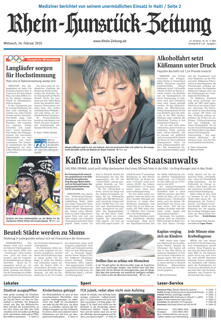 Rhein-Hunsrück-Zeitung vom Mittwoch, 24.02.2010