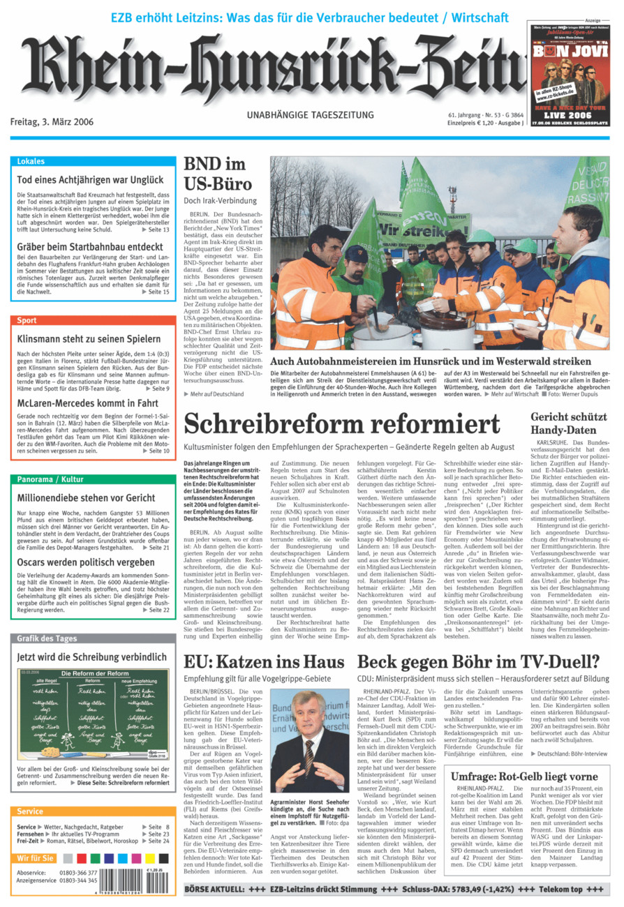 Rhein-Hunsrück-Zeitung vom Freitag, 03.03.2006