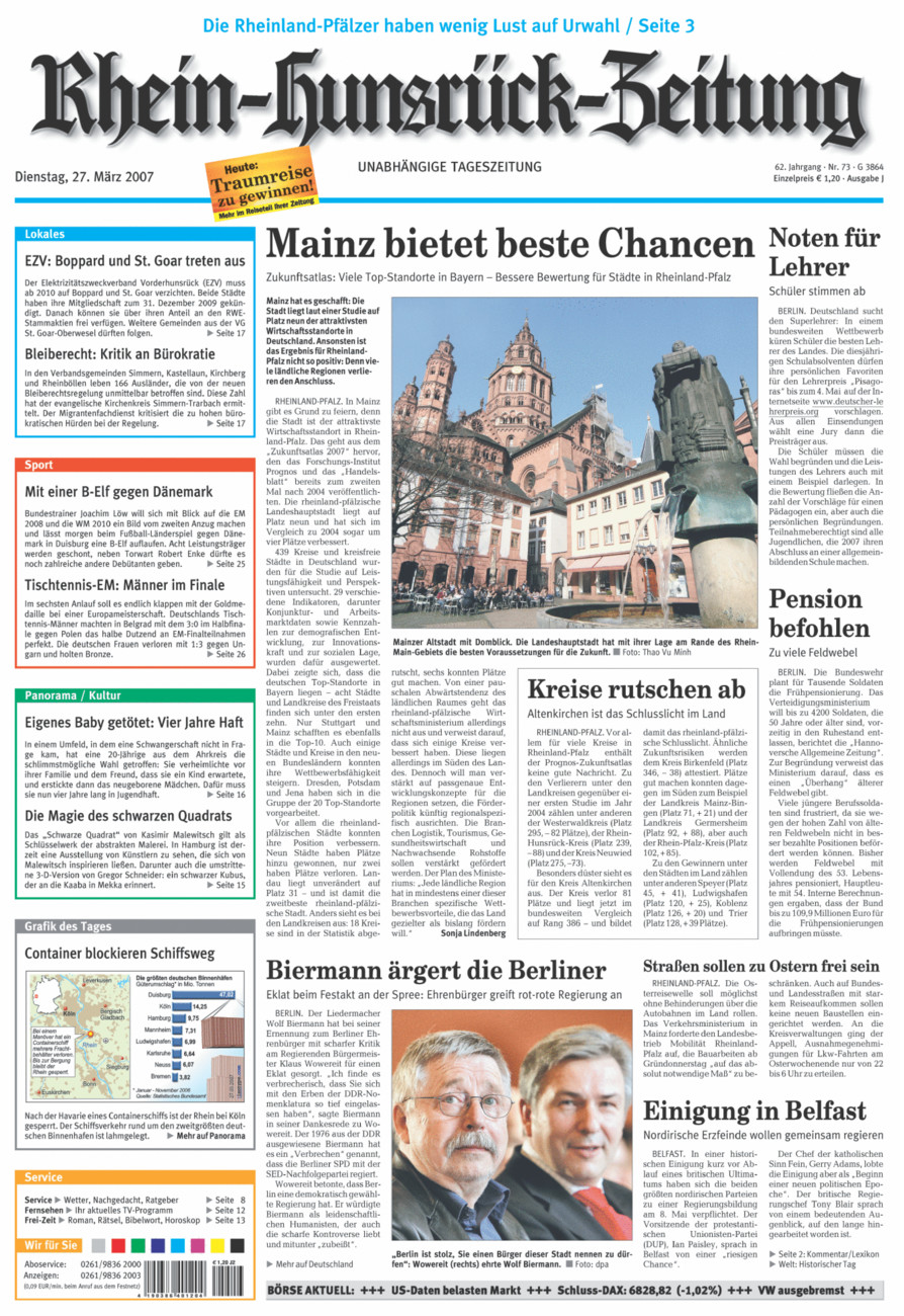 Rhein-Hunsrück-Zeitung vom Dienstag, 27.03.2007