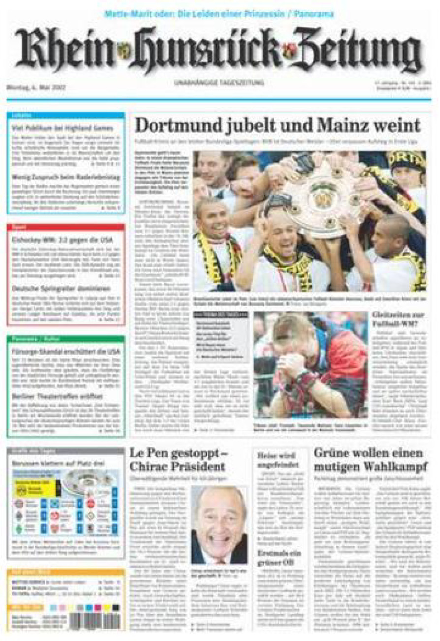 Rhein-Hunsrück-Zeitung vom Montag, 06.05.2002