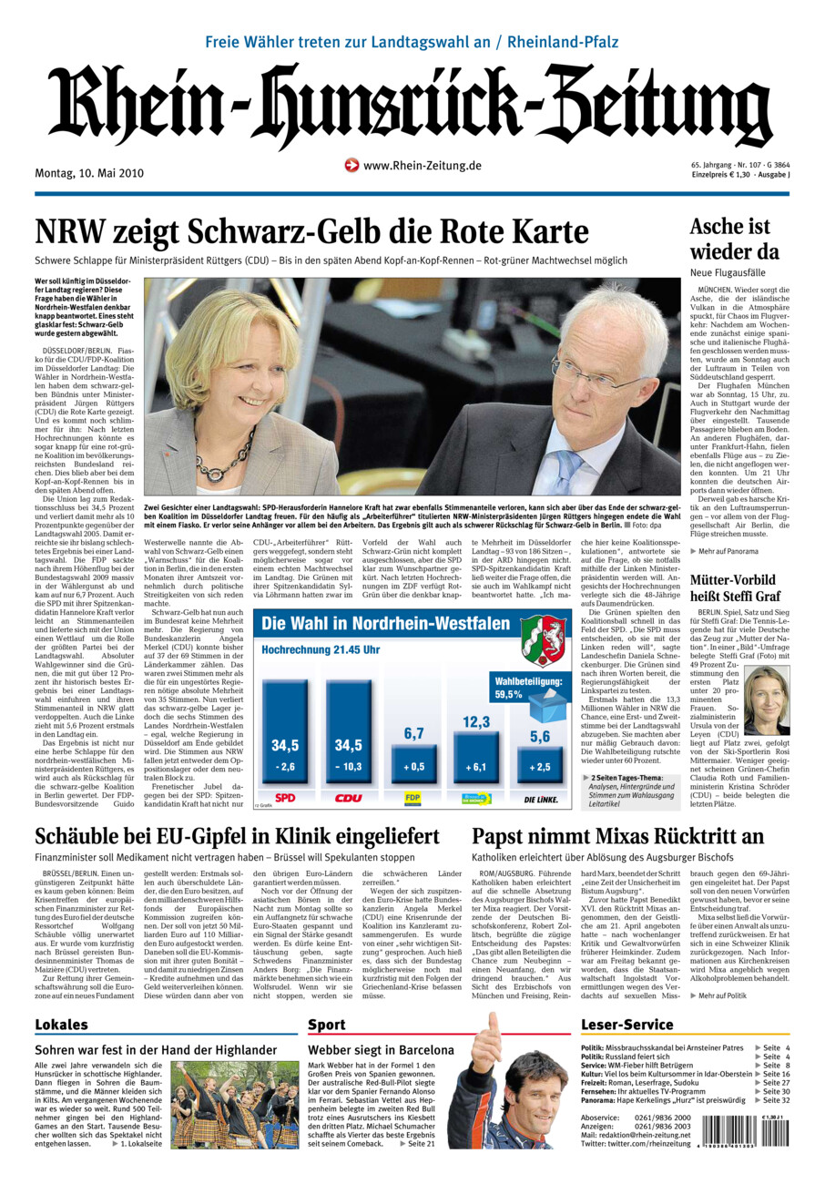 Rhein-Hunsrück-Zeitung vom Montag, 10.05.2010