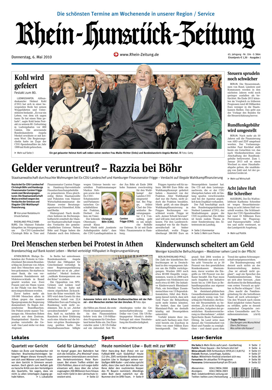 Rhein-Hunsrück-Zeitung vom Donnerstag, 06.05.2010