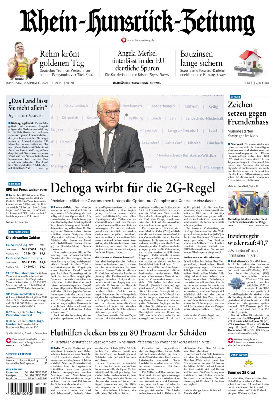 Rhein-Hunsrück-Zeitung vom Donnerstag, 02.09.2021