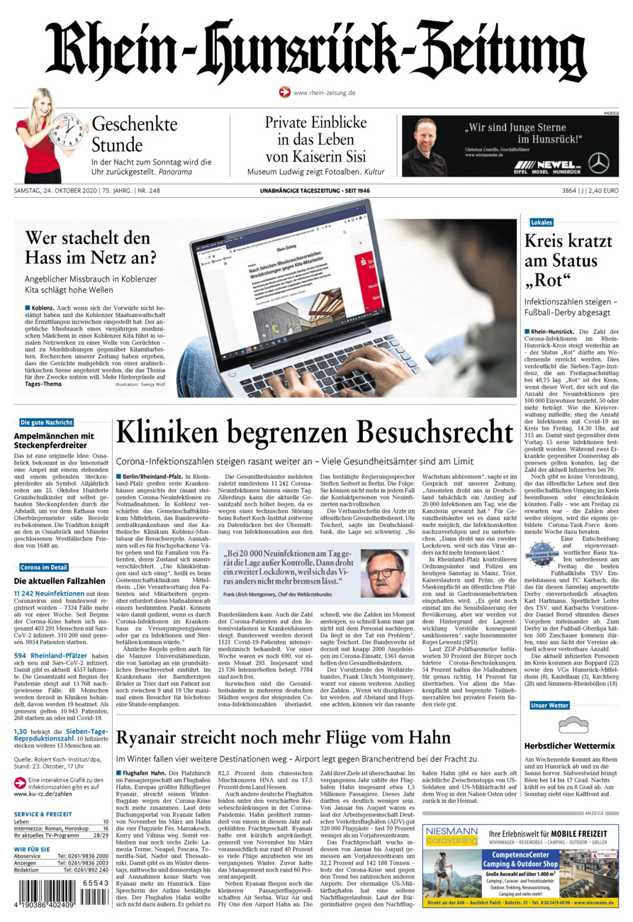 Rhein-Hunsrück-Zeitung vom Samstag, 24.10.2020
