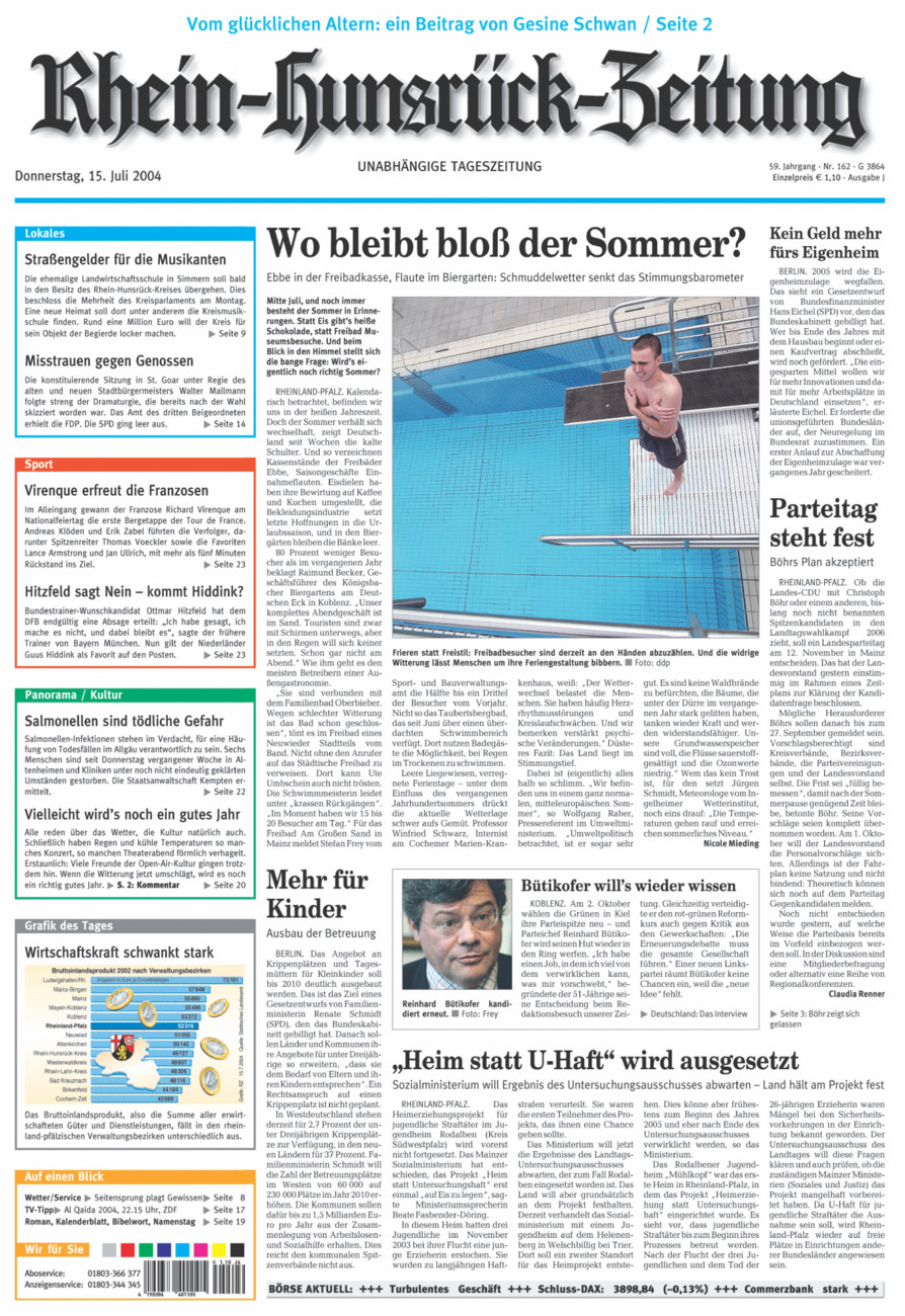Rhein-Hunsrück-Zeitung vom Donnerstag, 15.07.2004