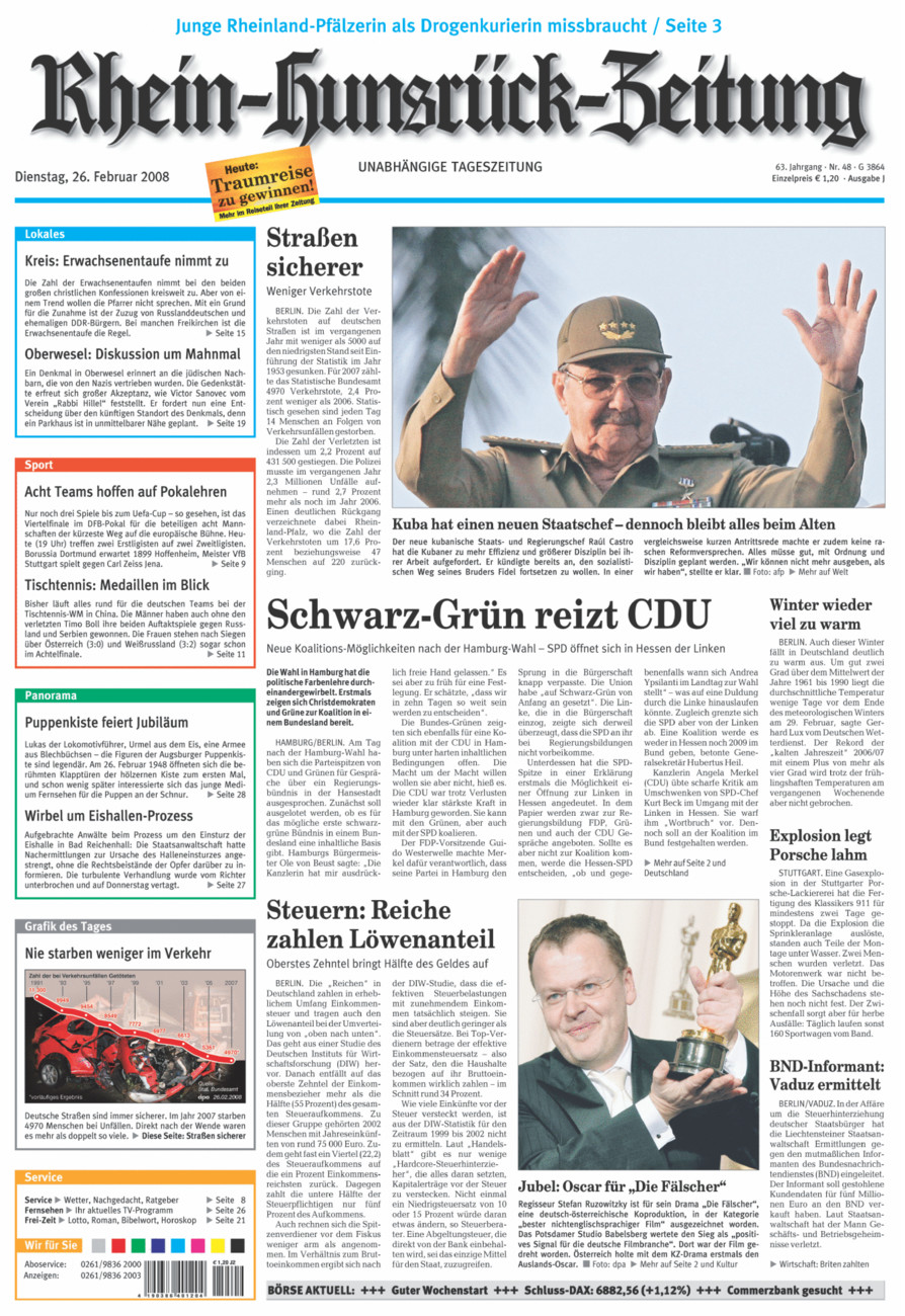 Rhein-Hunsrück-Zeitung vom Dienstag, 26.02.2008