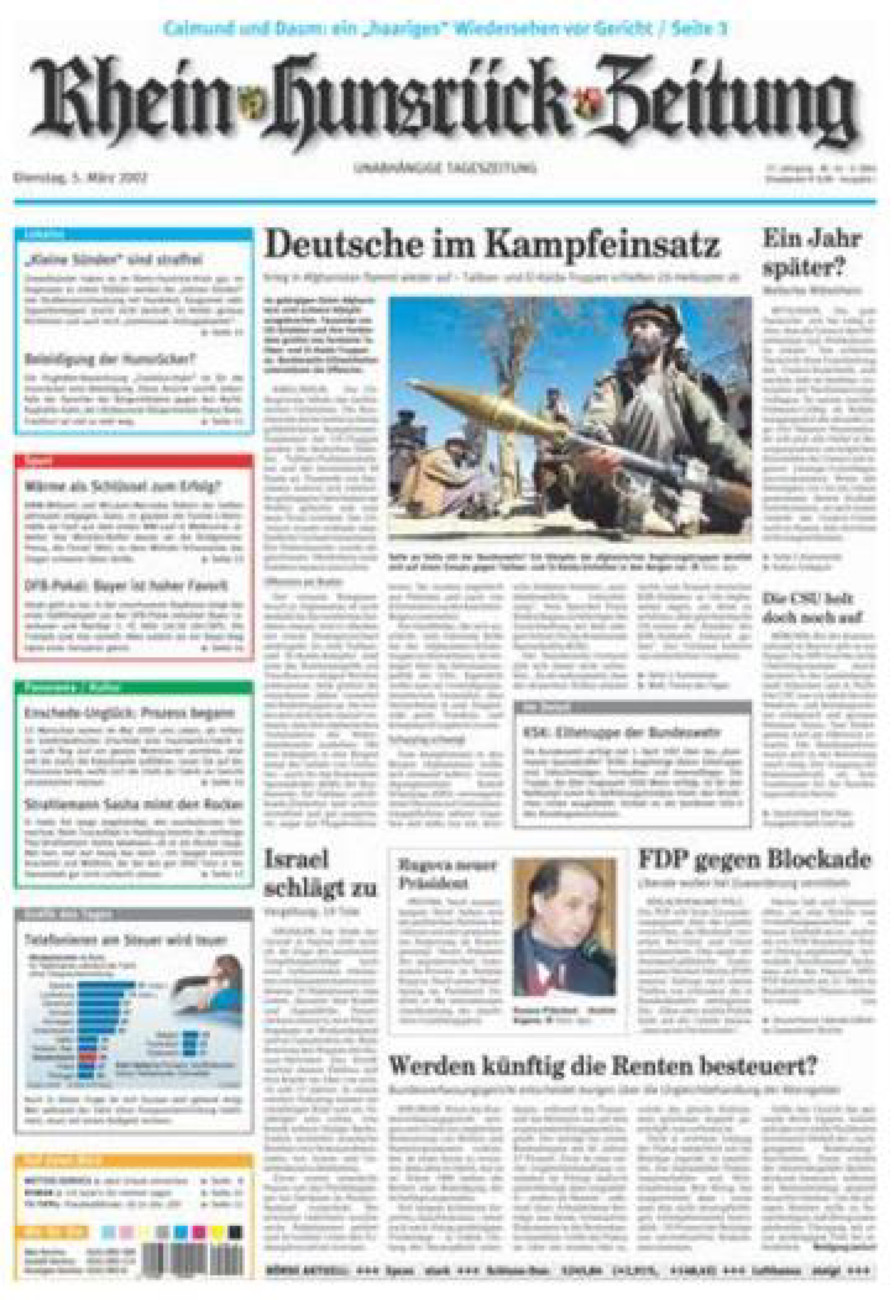 Rhein-Hunsrück-Zeitung vom Dienstag, 05.03.2002
