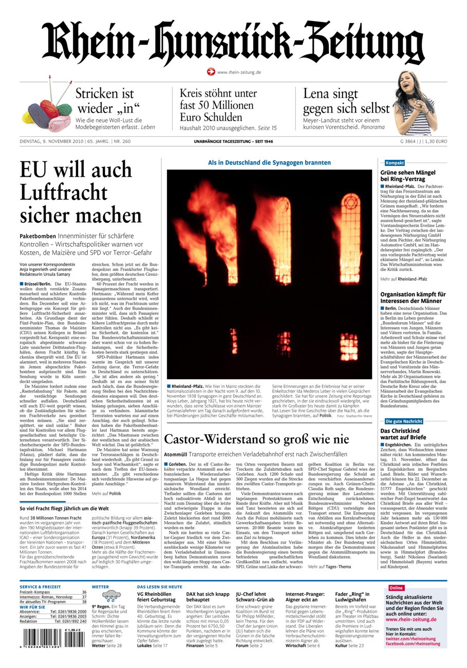 Rhein-Hunsrück-Zeitung vom Dienstag, 09.11.2010